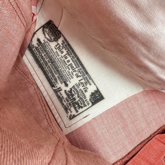 Levi’s 501 White Oak Cone Denim Jeans – Rare Red Coral W40 L32 Vintage - Picture 6 of 10